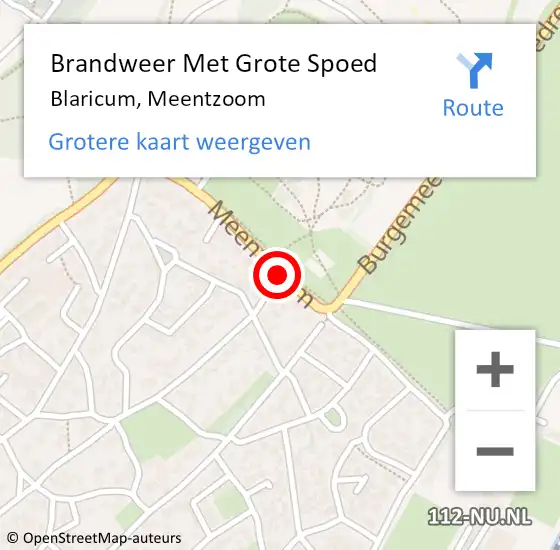 Locatie op kaart van de 112 melding: Brandweer Met Grote Spoed Naar Blaricum, Meentzoom op 16 januari 2020 22:04