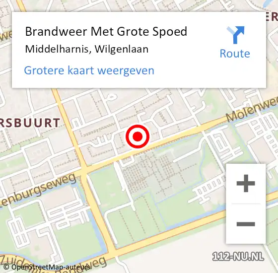 Locatie op kaart van de 112 melding: Brandweer Met Grote Spoed Naar Middelharnis, Wilgenlaan op 16 januari 2020 22:30