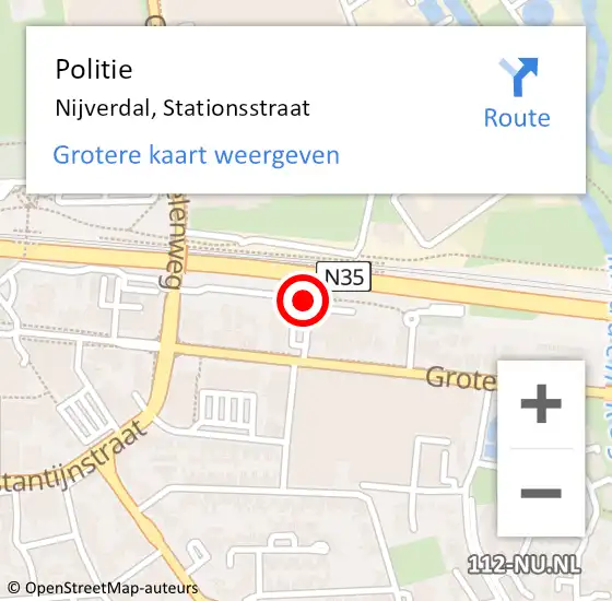 Locatie op kaart van de 112 melding: Politie Nijverdal, Stationsstraat op 16 januari 2020 23:12