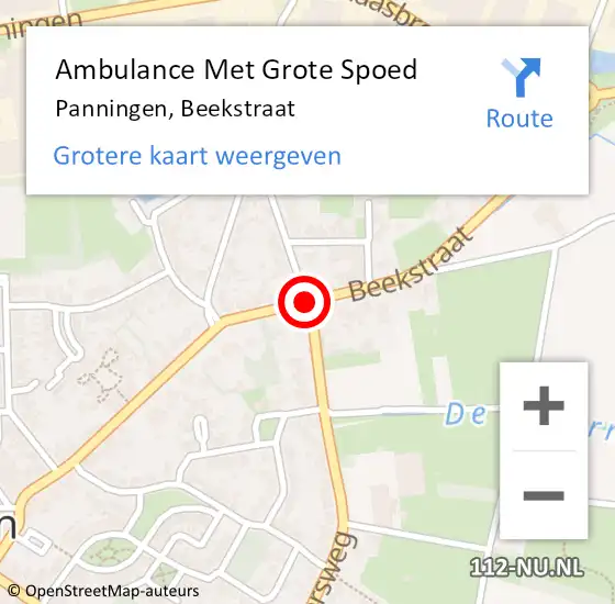 Locatie op kaart van de 112 melding: Ambulance Met Grote Spoed Naar Panningen, Beekstraat op 17 januari 2020 03:20