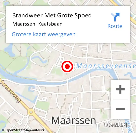 Locatie op kaart van de 112 melding: Brandweer Met Grote Spoed Naar Maarssen, Kaatsbaan op 17 januari 2020 06:59