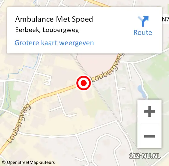 Locatie op kaart van de 112 melding: Ambulance Met Spoed Naar Eerbeek, Loubergweg op 17 januari 2020 07:52