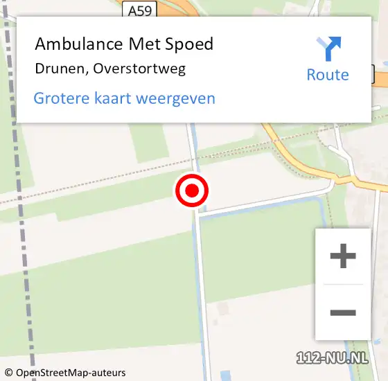 Locatie op kaart van de 112 melding: Ambulance Met Spoed Naar Drunen, Overstortweg op 17 januari 2020 08:12