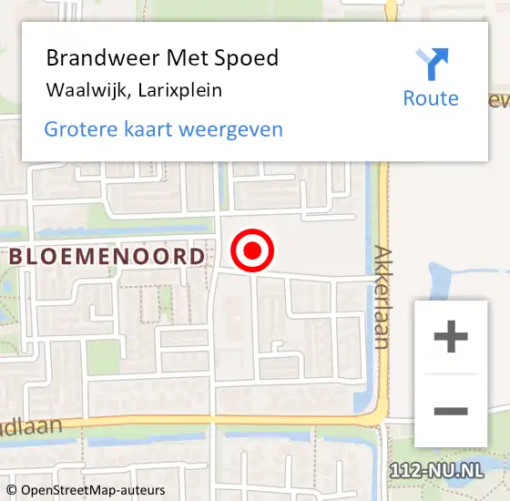 Locatie op kaart van de 112 melding: Brandweer Met Spoed Naar Waalwijk, Larixplein op 17 januari 2020 09:16
