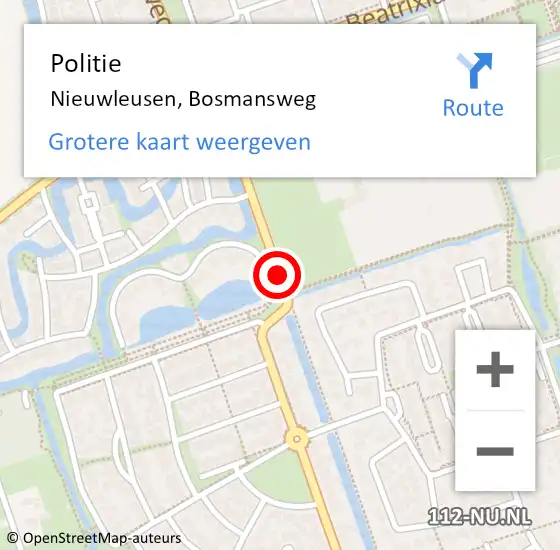 Locatie op kaart van de 112 melding: Politie Nieuwleusen, Bosmansweg op 17 januari 2020 09:41