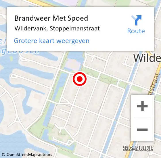 Locatie op kaart van de 112 melding: Brandweer Met Spoed Naar Wildervank, Stoppelmanstraat op 25 april 2014 19:35