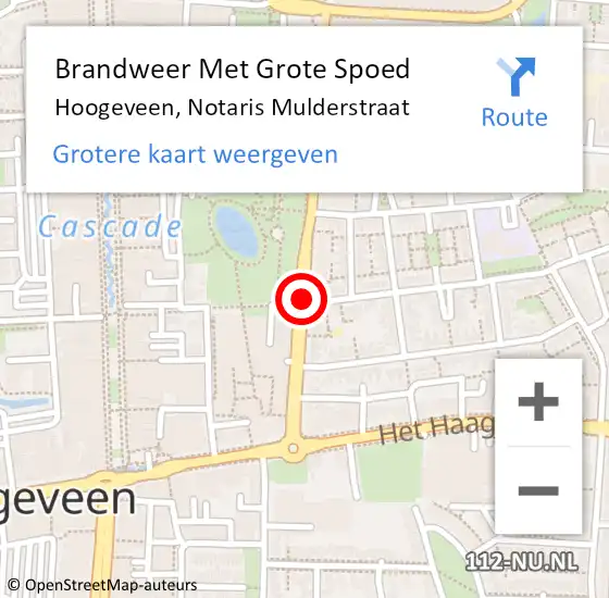 Locatie op kaart van de 112 melding: Brandweer Met Grote Spoed Naar Hoogeveen, Notaris Mulderstraat op 17 januari 2020 10:02