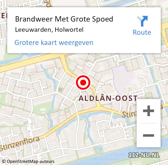 Locatie op kaart van de 112 melding: Brandweer Met Grote Spoed Naar Leeuwarden, Holwortel op 17 januari 2020 10:17