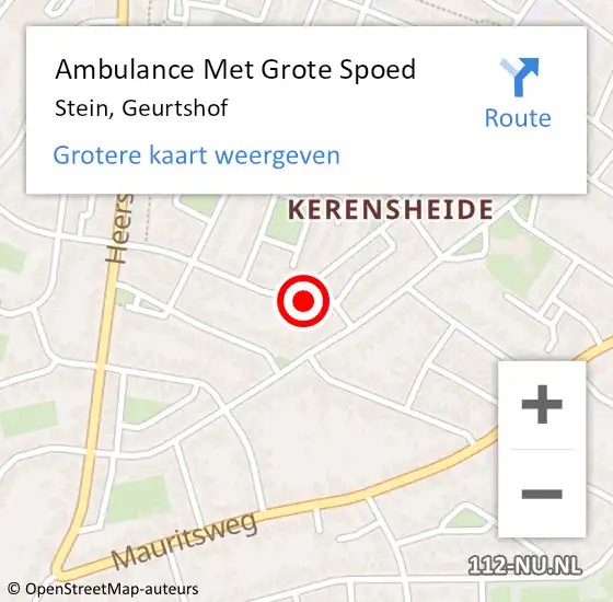 Locatie op kaart van de 112 melding: Ambulance Met Grote Spoed Naar Stein, Geurtshof op 25 april 2014 19:41