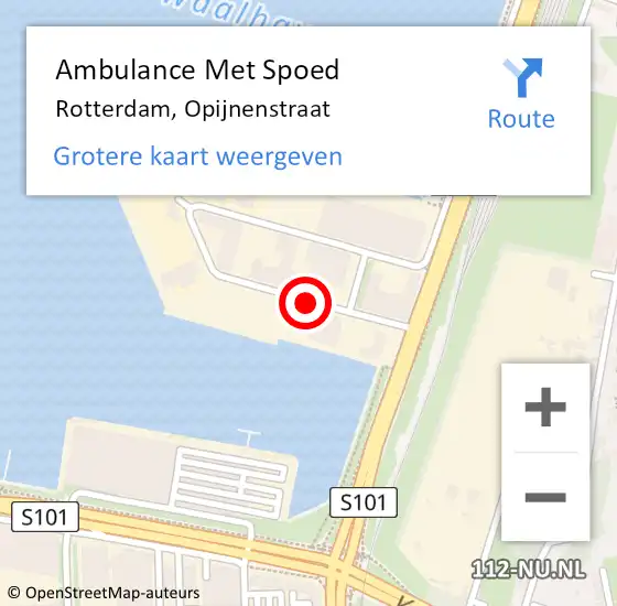 Locatie op kaart van de 112 melding: Ambulance Met Spoed Naar Rotterdam, Opijnenstraat op 17 januari 2020 11:11