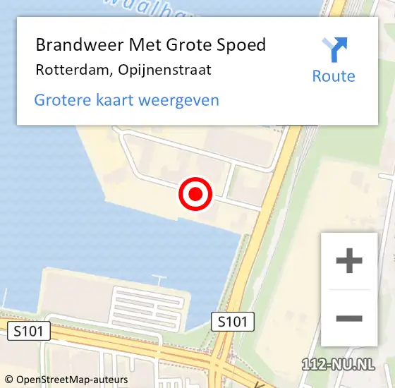 Locatie op kaart van de 112 melding: Brandweer Met Grote Spoed Naar Rotterdam, Opijnenstraat op 17 januari 2020 11:12