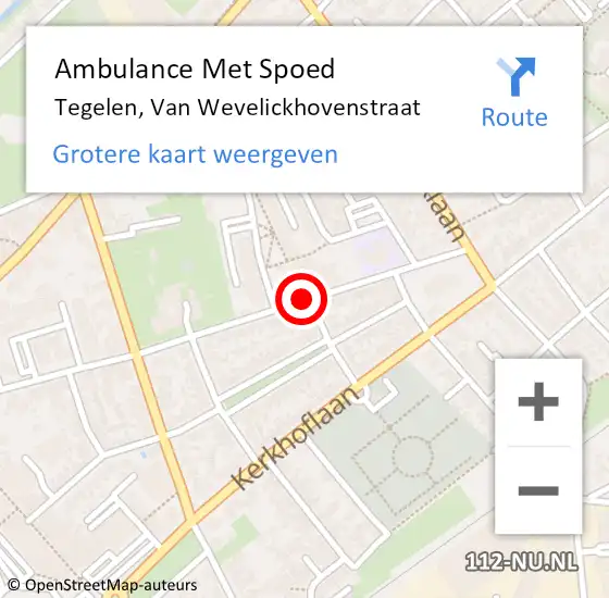 Locatie op kaart van de 112 melding: Ambulance Met Spoed Naar Tegelen, Van Wevelickhovenstraat op 17 januari 2020 11:18