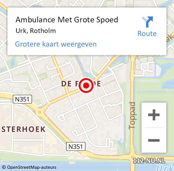 Locatie op kaart van de 112 melding: Ambulance Met Grote Spoed Naar Urk, Rotholm op 17 januari 2020 11:27