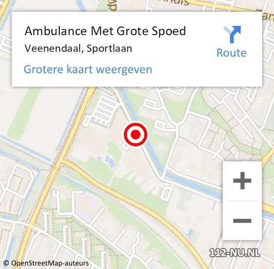 Locatie op kaart van de 112 melding: Ambulance Met Grote Spoed Naar Veenendaal, Sportlaan op 17 januari 2020 12:53