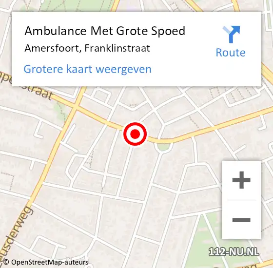 Locatie op kaart van de 112 melding: Ambulance Met Grote Spoed Naar Amersfoort, Franklinstraat op 17 januari 2020 13:19