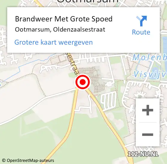 Locatie op kaart van de 112 melding: Brandweer Met Grote Spoed Naar Ootmarsum, Oldenzaalsestraat op 17 januari 2020 13:41