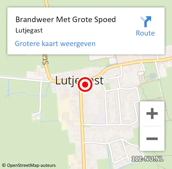 Locatie op kaart van de 112 melding: Brandweer Met Grote Spoed Naar Lutjegast op 17 januari 2020 14:56