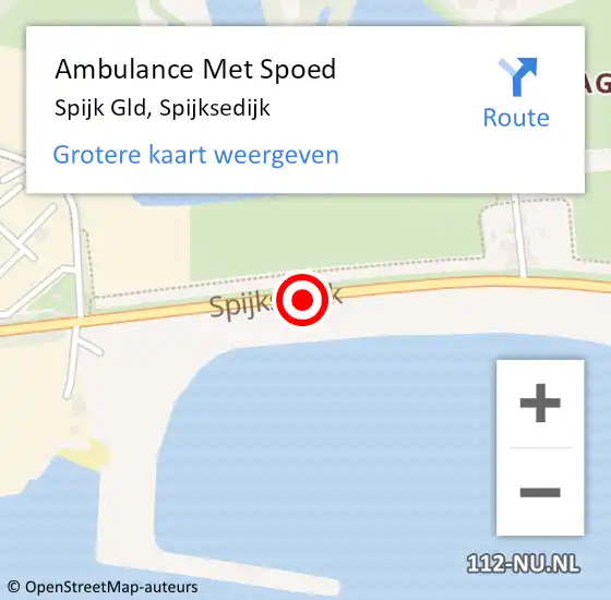 Locatie op kaart van de 112 melding: Ambulance Met Spoed Naar Spijk Gld, Spijksedijk op 17 januari 2020 16:21