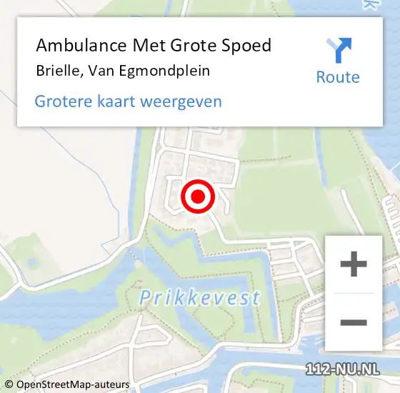 Locatie op kaart van de 112 melding: Ambulance Met Grote Spoed Naar Brielle, Van Egmondplein op 17 januari 2020 16:48