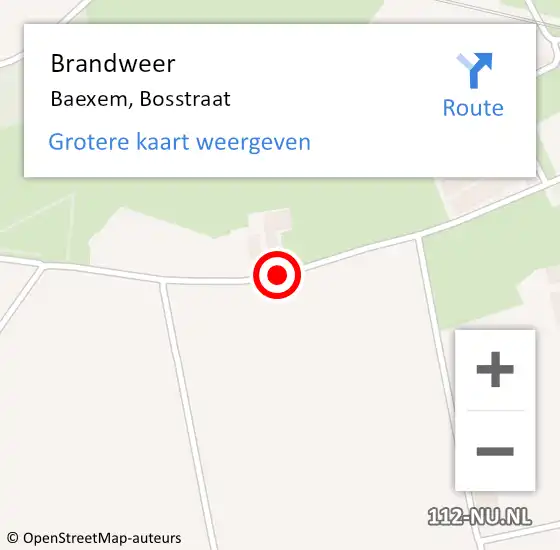 Locatie op kaart van de 112 melding: Brandweer Baexem, Bosstraat op 17 januari 2020 17:14