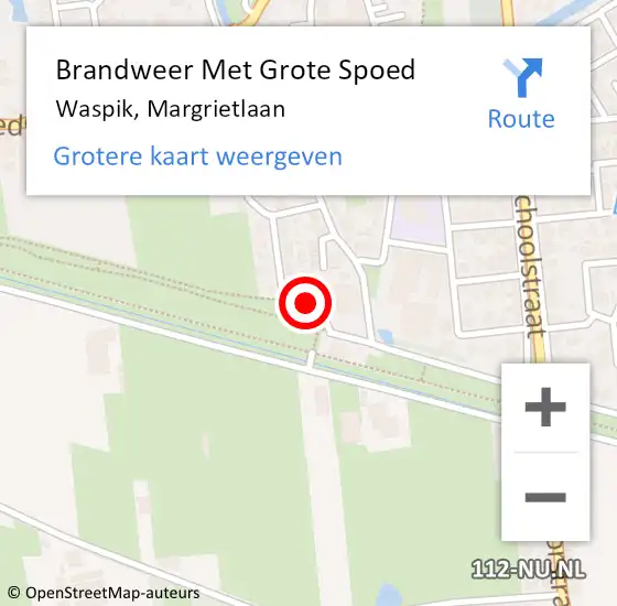 Locatie op kaart van de 112 melding: Brandweer Met Grote Spoed Naar Waspik, Margrietlaan op 17 januari 2020 18:16