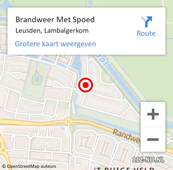 Locatie op kaart van de 112 melding: Brandweer Met Spoed Naar Leusden, Lambalgerkom op 17 januari 2020 20:21