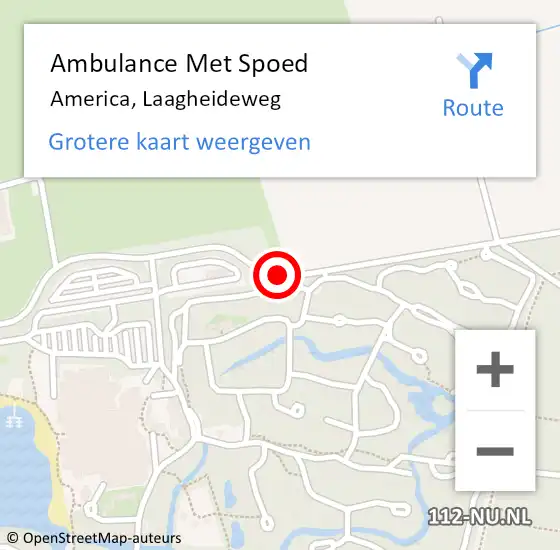 Locatie op kaart van de 112 melding: Ambulance Met Spoed Naar America, Laagheideweg op 17 januari 2020 20:24