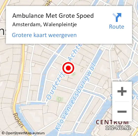 Locatie op kaart van de 112 melding: Ambulance Met Grote Spoed Naar Amsterdam, Walenpleintje op 17 januari 2020 21:55