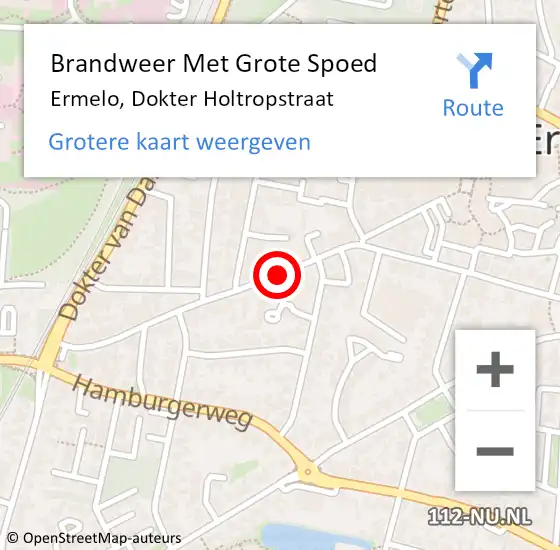 Locatie op kaart van de 112 melding: Brandweer Met Grote Spoed Naar Ermelo, Dokter Holtropstraat op 17 januari 2020 22:06