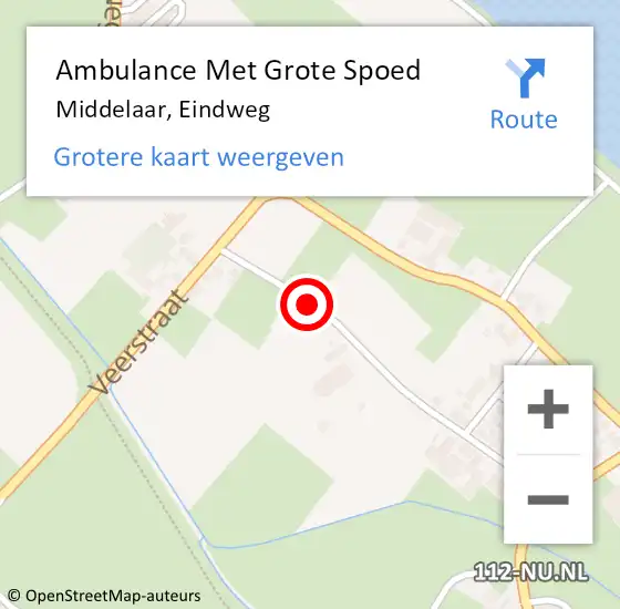 Locatie op kaart van de 112 melding: Ambulance Met Grote Spoed Naar Middelaar, Eindweg op 18 januari 2020 00:12