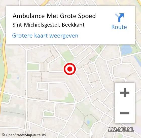 Locatie op kaart van de 112 melding: Ambulance Met Grote Spoed Naar Sint-Michielsgestel, Beekkant op 18 januari 2020 03:52