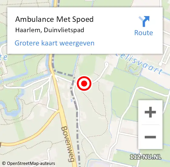 Locatie op kaart van de 112 melding: Ambulance Met Spoed Naar Haarlem, Duinvlietspad op 18 januari 2020 09:13