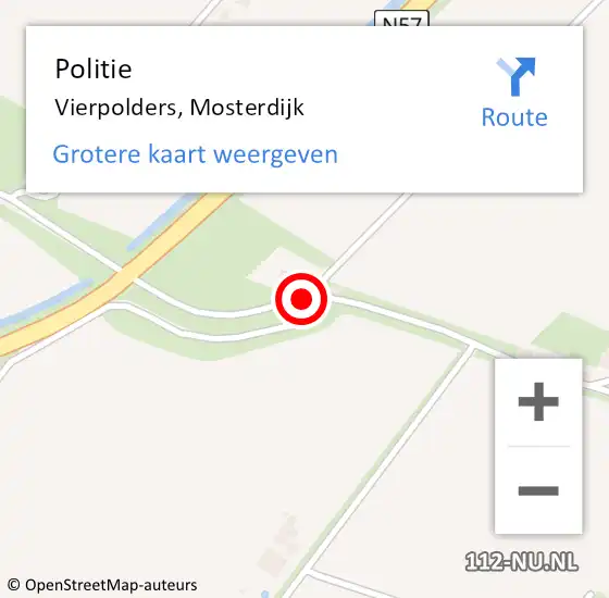 Locatie op kaart van de 112 melding: Politie Vierpolders, Mosterdijk op 18 januari 2020 11:33