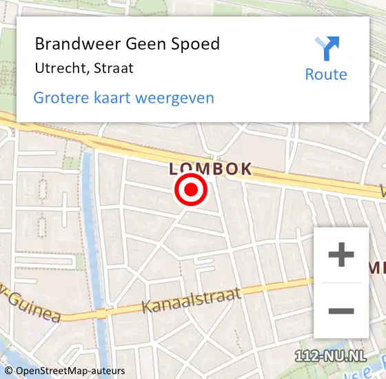 Locatie op kaart van de 112 melding: Brandweer Geen Spoed Naar Utrecht, Straat op 18 januari 2020 12:00