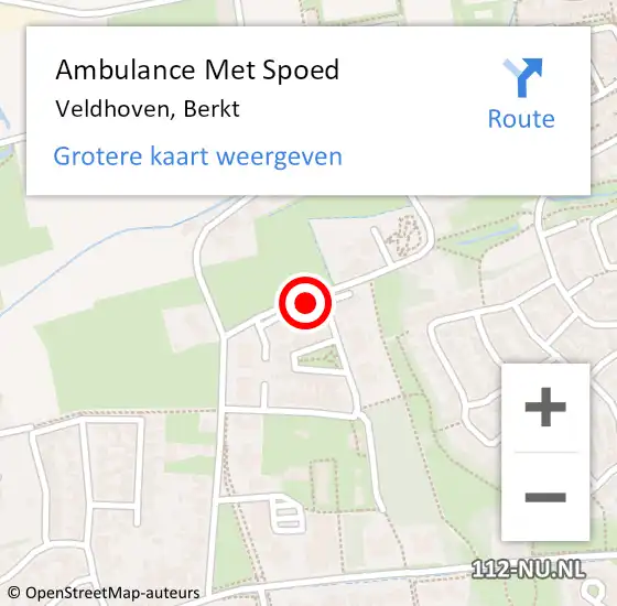 Locatie op kaart van de 112 melding: Ambulance Met Spoed Naar Veldhoven, Berkt op 18 januari 2020 13:03