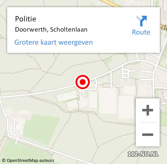 Locatie op kaart van de 112 melding: Politie Doorwerth, Scholtenlaan op 18 januari 2020 14:17