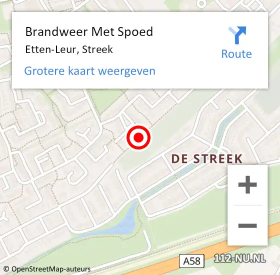 Locatie op kaart van de 112 melding: Brandweer Met Spoed Naar Etten-Leur, Streek op 18 januari 2020 14:26