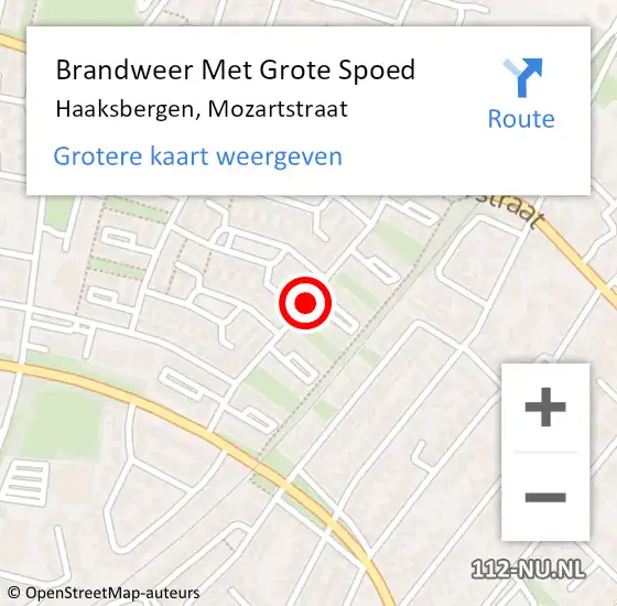 Locatie op kaart van de 112 melding: Brandweer Met Grote Spoed Naar Haaksbergen, Mozartstraat op 18 januari 2020 14:37