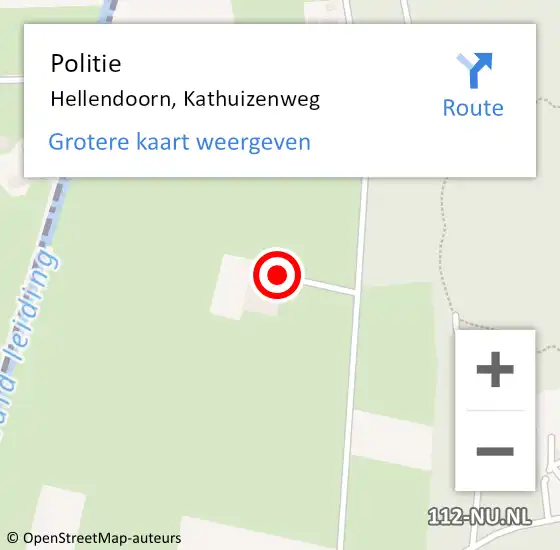 Locatie op kaart van de 112 melding: Politie Hellendoorn, Kathuizenweg op 18 januari 2020 15:05
