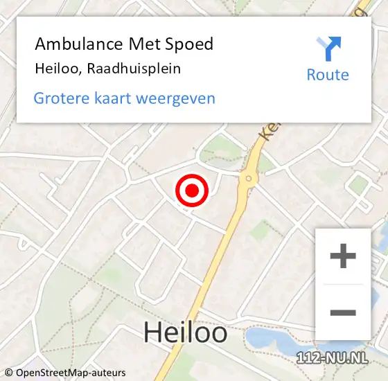 Locatie op kaart van de 112 melding: Ambulance Met Spoed Naar Heiloo, Raadhuisplein op 18 januari 2020 15:12
