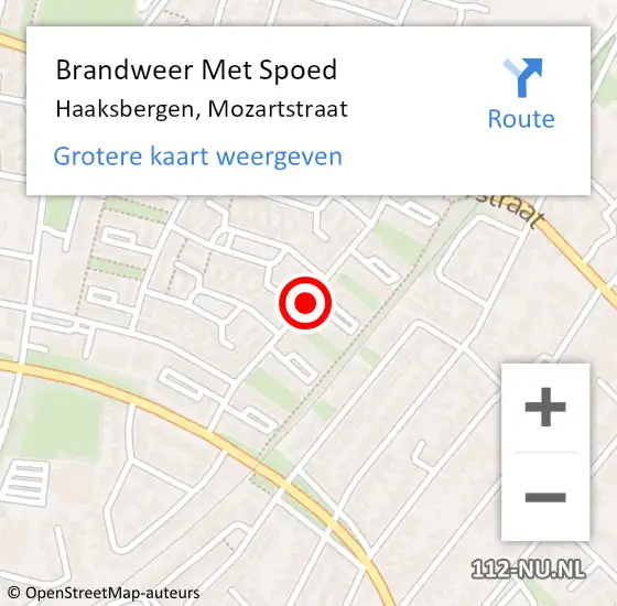 Locatie op kaart van de 112 melding: Brandweer Met Spoed Naar Haaksbergen, Mozartstraat op 18 januari 2020 15:13