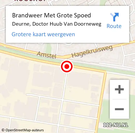 Locatie op kaart van de 112 melding: Brandweer Met Grote Spoed Naar Deurne, Doctor Huub Van Doorneweg op 18 januari 2020 15:24