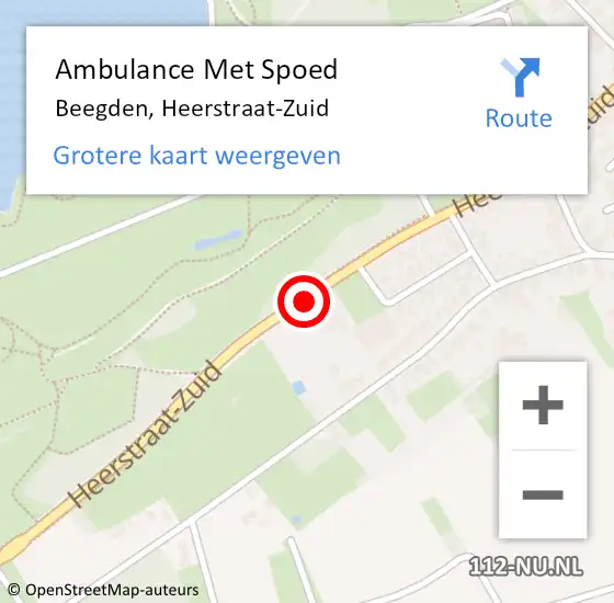 Locatie op kaart van de 112 melding: Ambulance Met Spoed Naar Beegden, Heerstraat-Zuid op 18 januari 2020 15:26