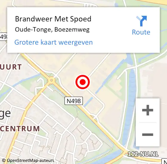 Locatie op kaart van de 112 melding: Brandweer Met Spoed Naar Oude-Tonge, Boezemweg op 18 januari 2020 19:41