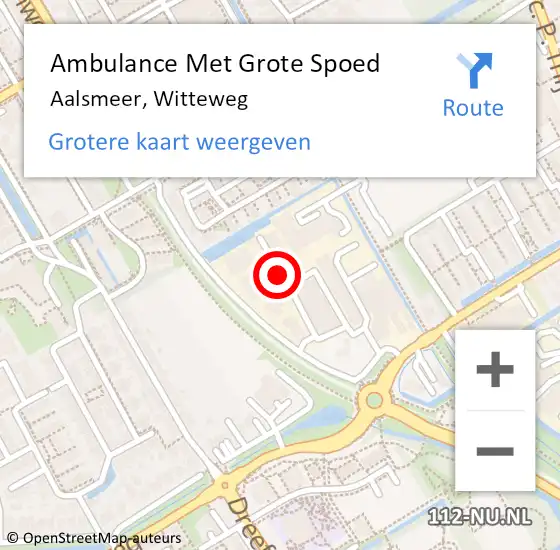 Locatie op kaart van de 112 melding: Ambulance Met Grote Spoed Naar Aalsmeer, Witteweg op 18 januari 2020 20:01