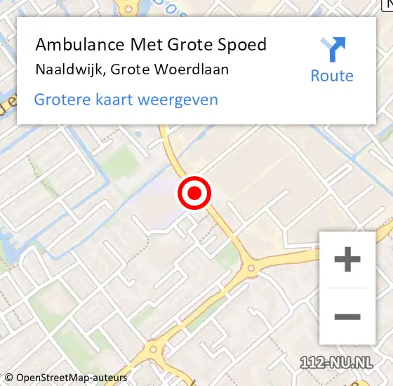 Locatie op kaart van de 112 melding: Ambulance Met Grote Spoed Naar Naaldwijk, Grote Woerdlaan op 18 januari 2020 21:10