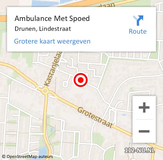 Locatie op kaart van de 112 melding: Ambulance Met Spoed Naar Drunen, Lindestraat op 19 januari 2020 08:08