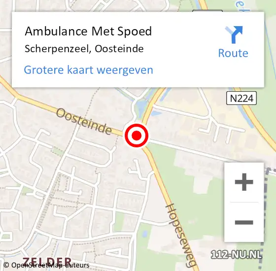 Locatie op kaart van de 112 melding: Ambulance Met Spoed Naar Scherpenzeel, Oosteinde op 19 januari 2020 09:25