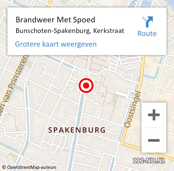 Locatie op kaart van de 112 melding: Brandweer Met Spoed Naar Bunschoten-Spakenburg, Kerkstraat op 19 januari 2020 09:49