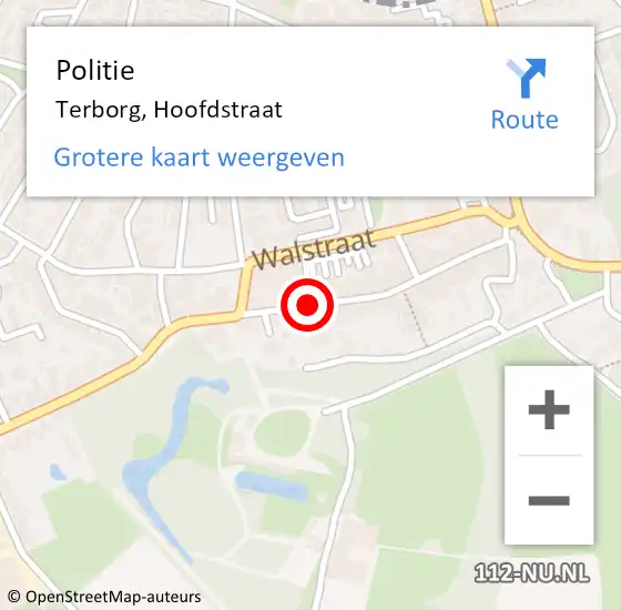 Locatie op kaart van de 112 melding: Politie Terborg, Hoofdstraat op 19 januari 2020 12:20
